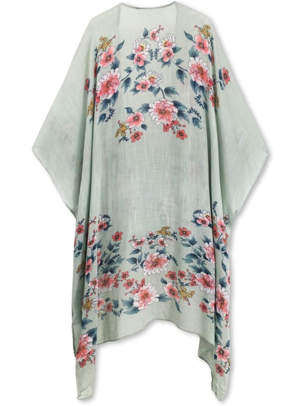 Women C Mint Garden Viscose Summer Bikini Kimono Bathing And Swimwear Cover Up - Picture 3 of 4